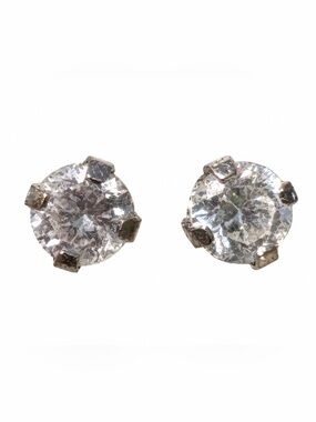 14K white gold 585 Studex CZ earring studs sparkle